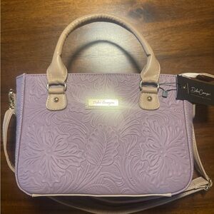 NWT Dolce Corazon Purple Embossed Leather Women's Bag